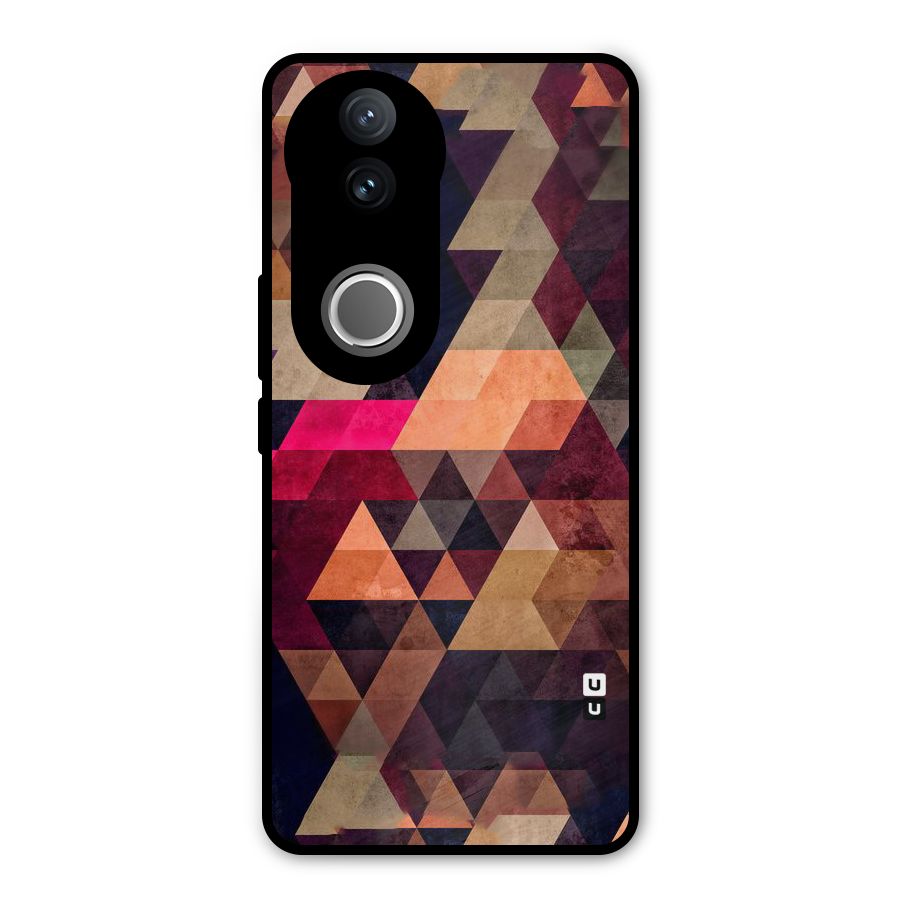Abstract Beauty Triangles Metal Back Case for Vivo V50e