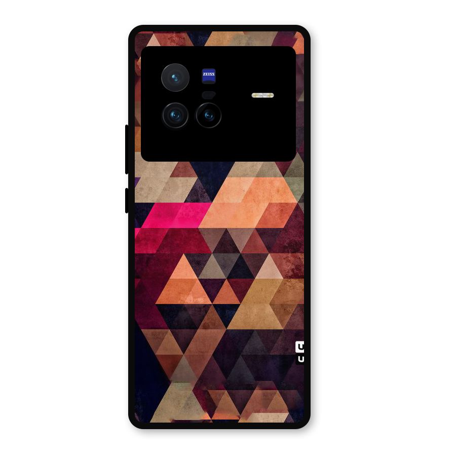 Abstract Beauty Triangles Metal Back Case for Vivo X80