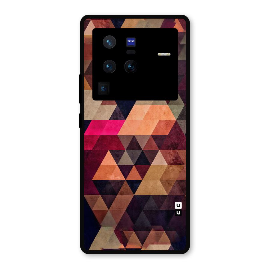 Abstract Beauty Triangles Metal Back Case for Vivo X80 Pro