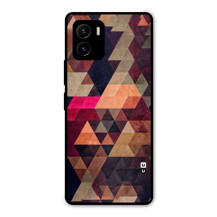 Abstract Beauty Triangles Metal Back Case for Vivo Y15s