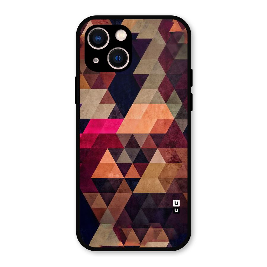 Abstract Beauty Triangles Metal Back Case for iPhone 13