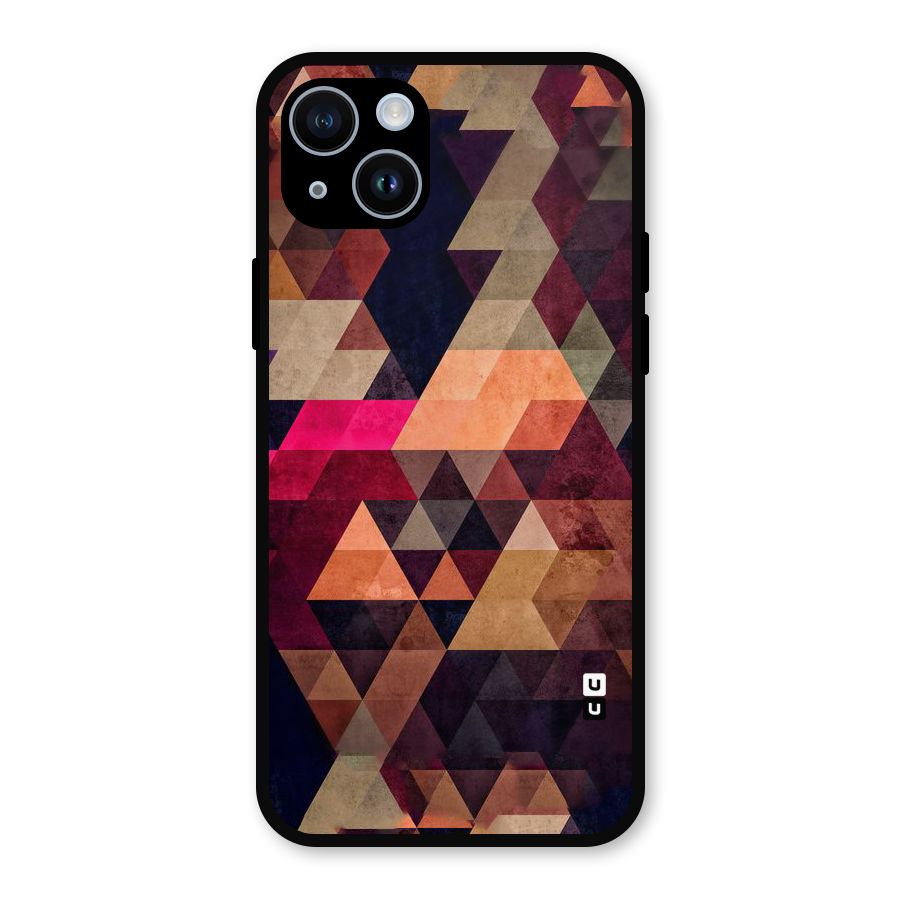Abstract Beauty Triangles Metal Back Case for iPhone 14