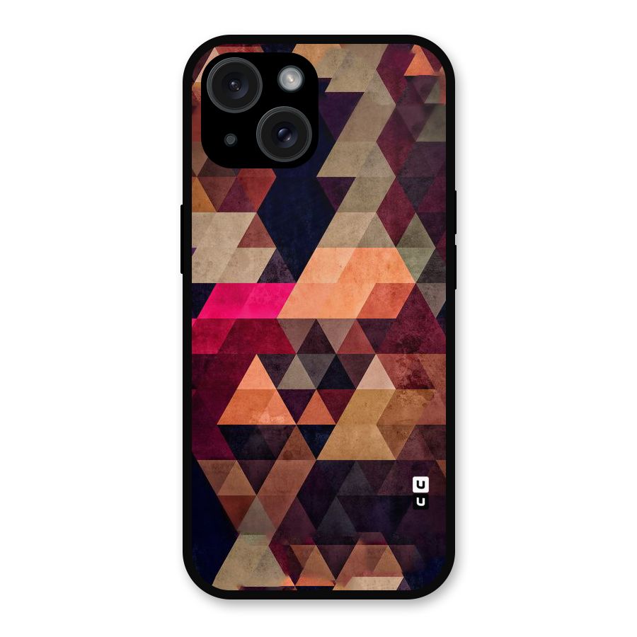 Abstract Beauty Triangles Metal Back Case for iPhone 15