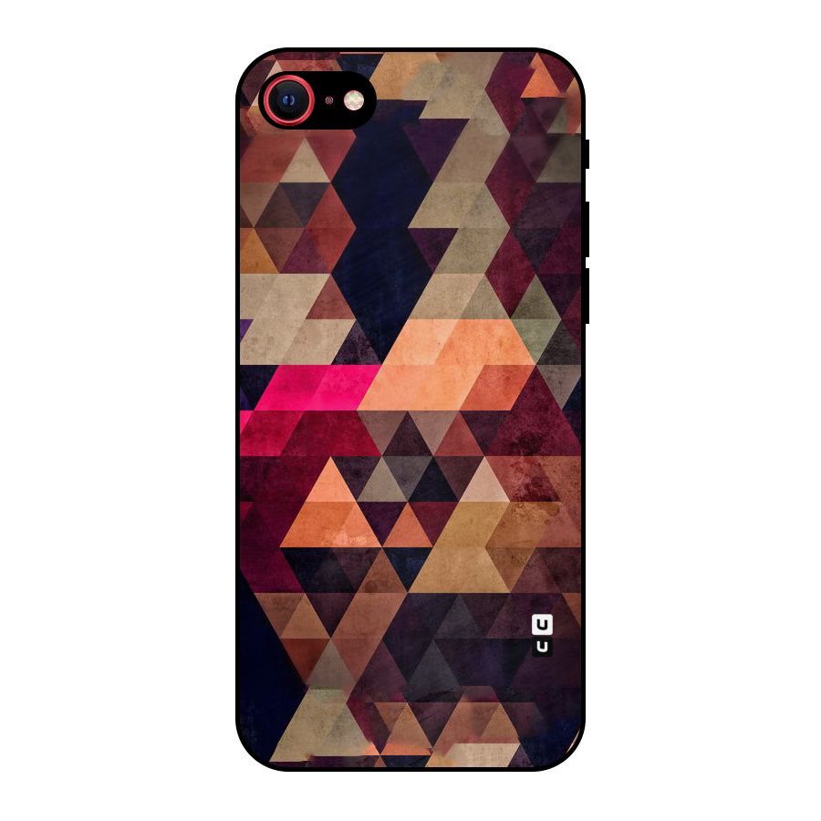 Abstract Beauty Triangles Metal Back Case for iPhone 8
