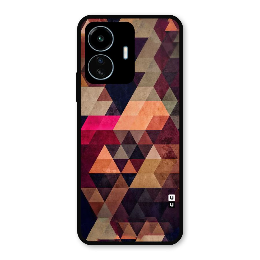 Abstract Beauty Triangles Metal Back Case for vivo iQOO Z6 Lite 5G