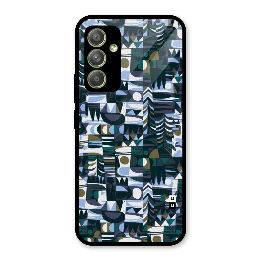 Abstract Blues Glass Back Case for Galaxy A54