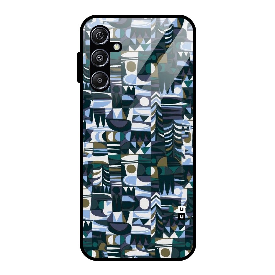 Abstract Blues Glass Back Case for Galaxy M34 5G