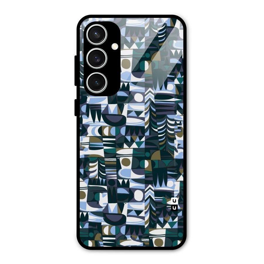 Abstract Blues Glass Back Case for Galaxy S23 FE