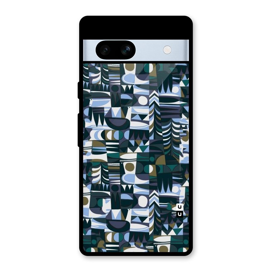 Abstract Blues Glass Back Case for Google Pixel 7a