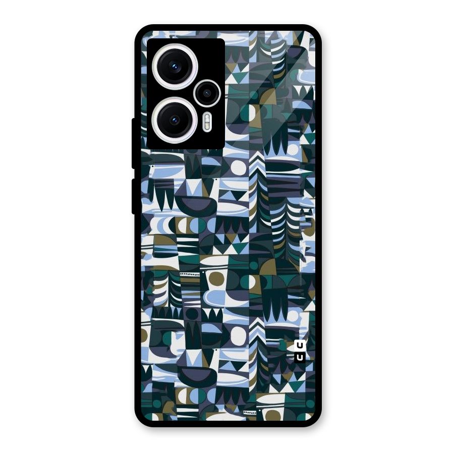Abstract Blues Glass Back Case for Poco F5