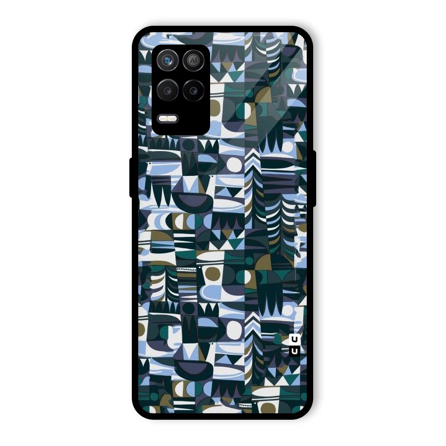 Abstract Blues Glass Back Case for Realme 8s 5G