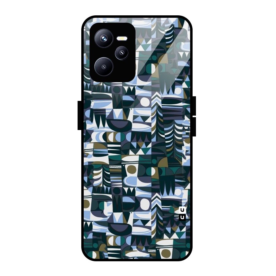 Abstract Blues Glass Back Case for Realme C35