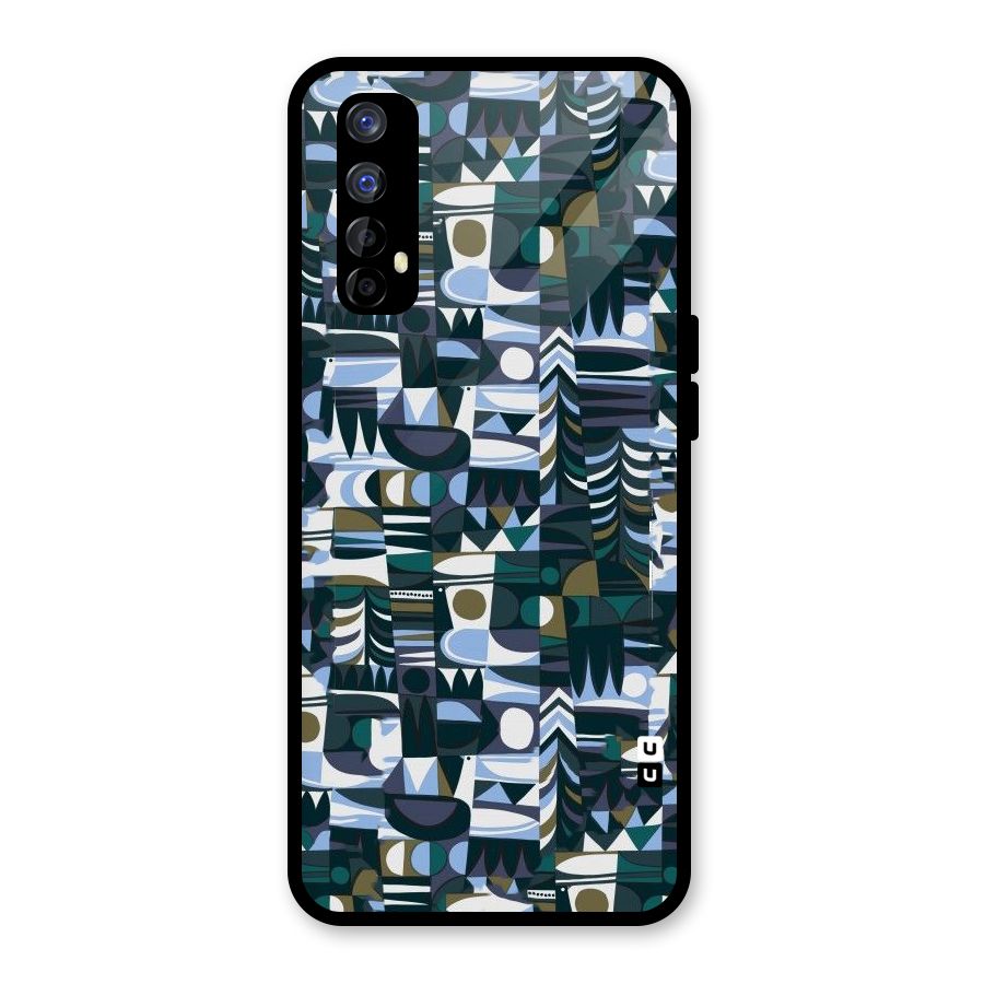 Abstract Blues Glass Back Case for Realme Narzo 20 Pro