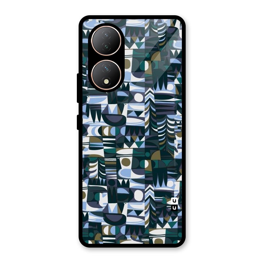 Abstract Blues Glass Back Case for Vivo Y100A