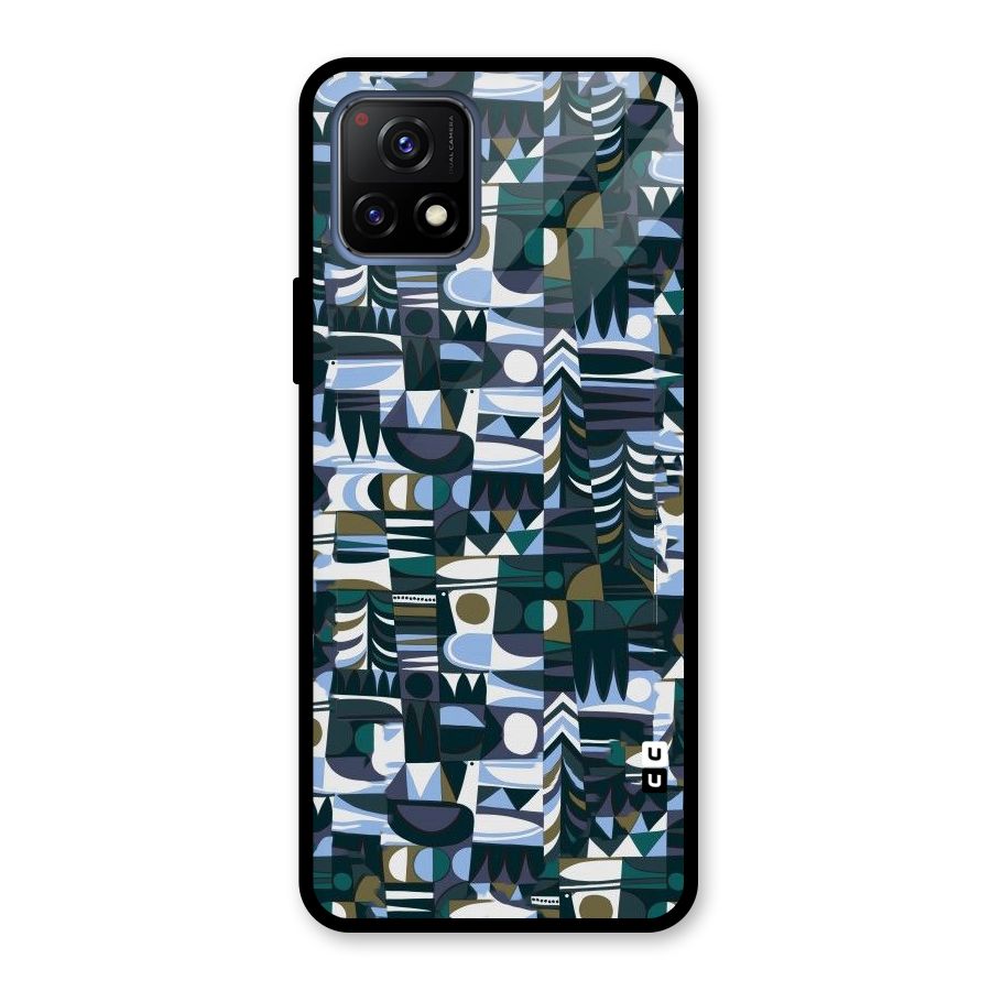 Abstract Blues Glass Back Case for Vivo Y72 5G