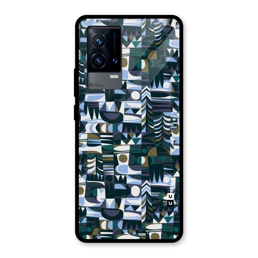 Abstract Blues Glass Back Case for iQOO 9 5G