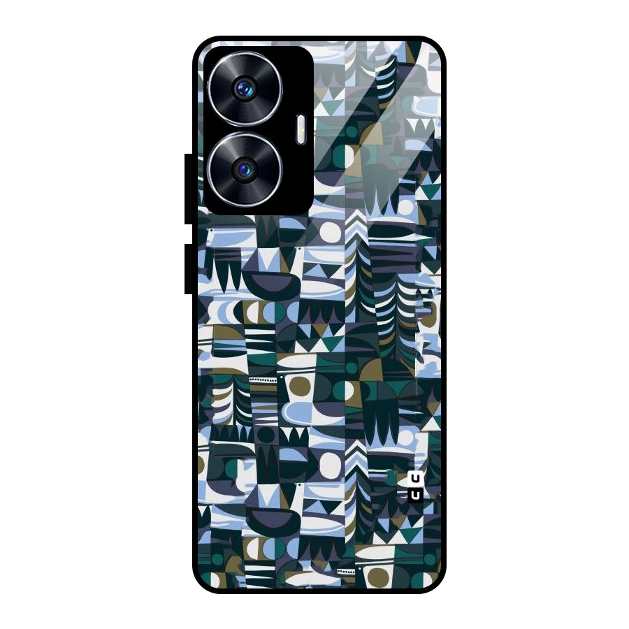Abstract Blues Glass Back Case for realme C55