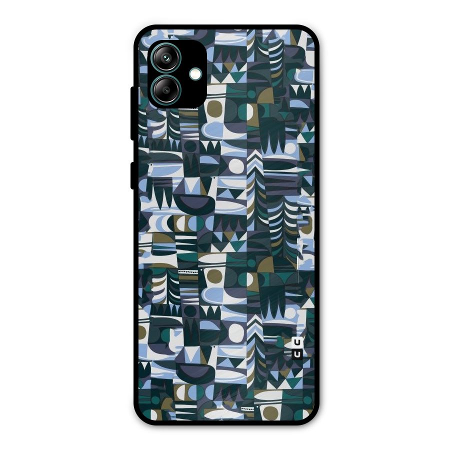 Abstract Blues Metal Back Case for Galaxy A04