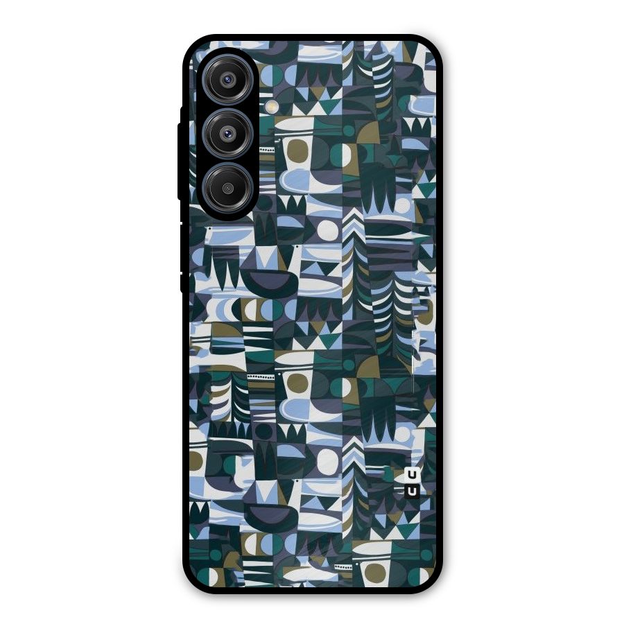 Abstract Blues Metal Back Case for Galaxy A16 5G