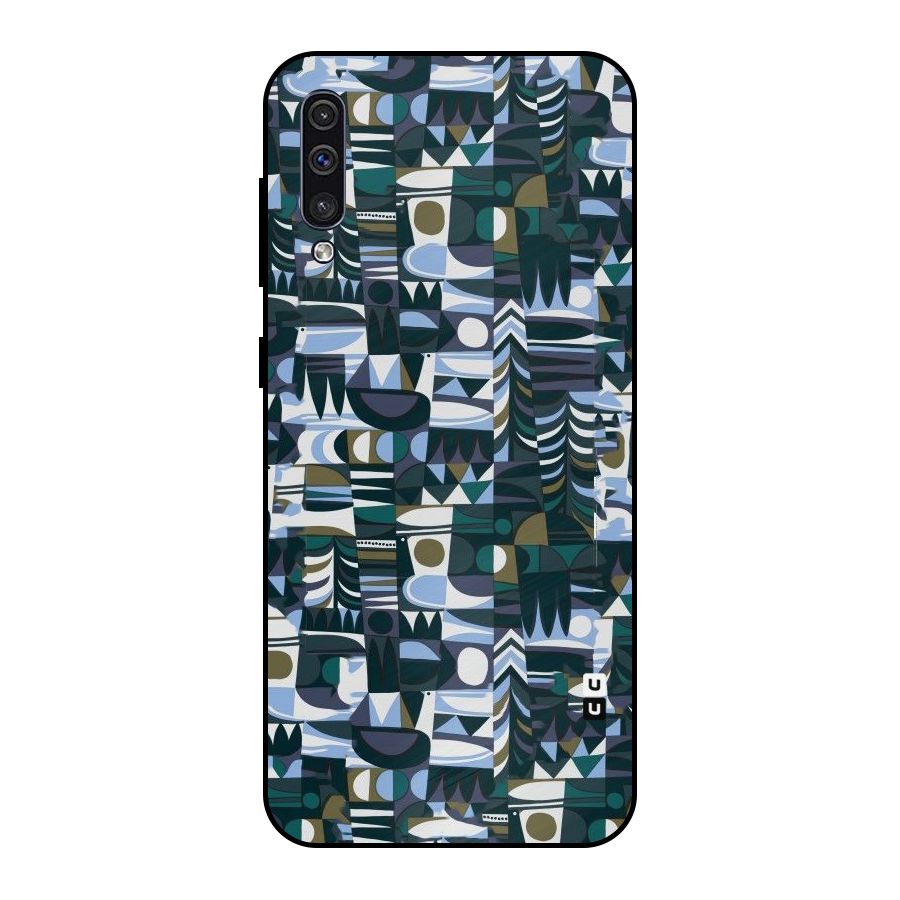 Abstract Blues Metal Back Case for Galaxy A30s