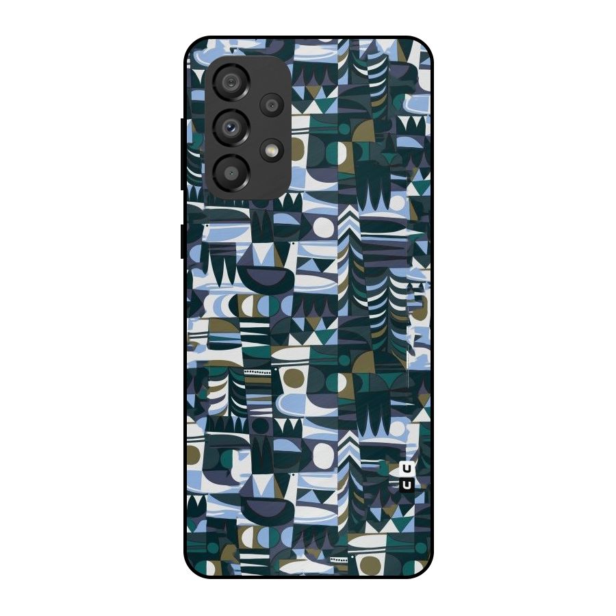 Abstract Blues Metal Back Case for Galaxy A33 5G