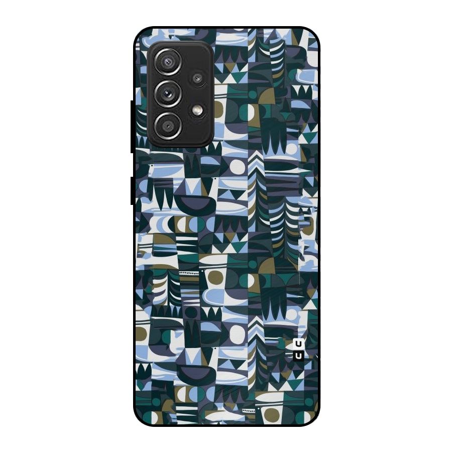Abstract Blues Metal Back Case for Galaxy A52