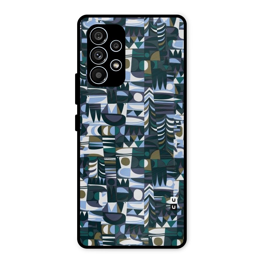 Abstract Blues Metal Back Case for Galaxy A53 5G