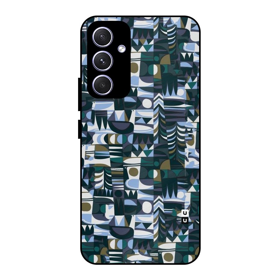 Abstract Blues Metal Back Case for Galaxy A54