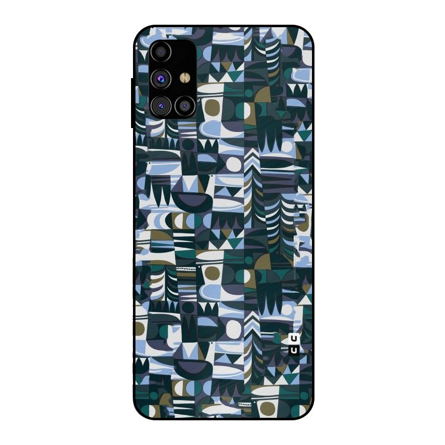 Abstract Blues Metal Back Case for Galaxy M31s