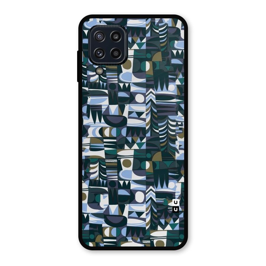 Abstract Blues Metal Back Case for Galaxy M32