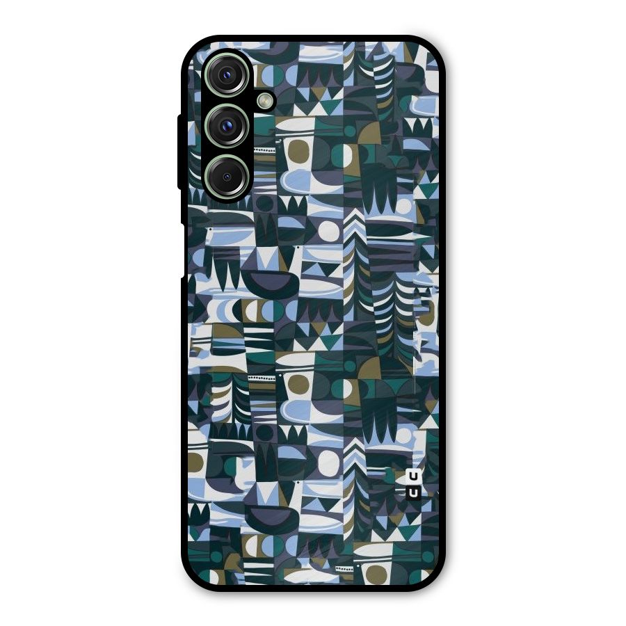 Abstract Blues Metal Back Case for Galaxy M34