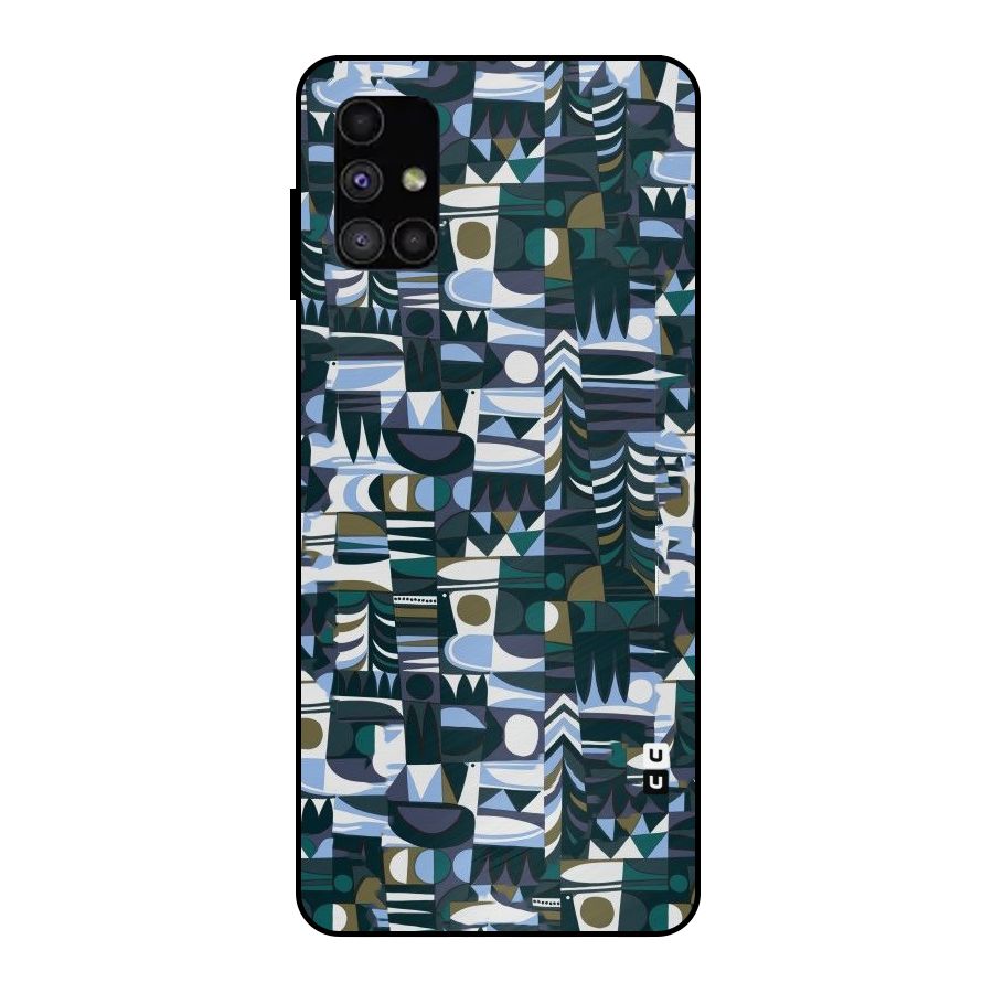 Abstract Blues Metal Back Case for Galaxy M51