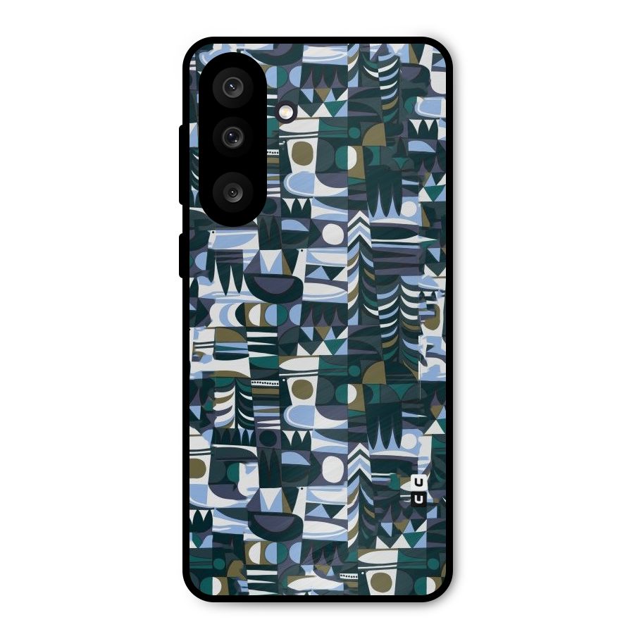 Abstract Blues Metal Back Case for Galaxy M56