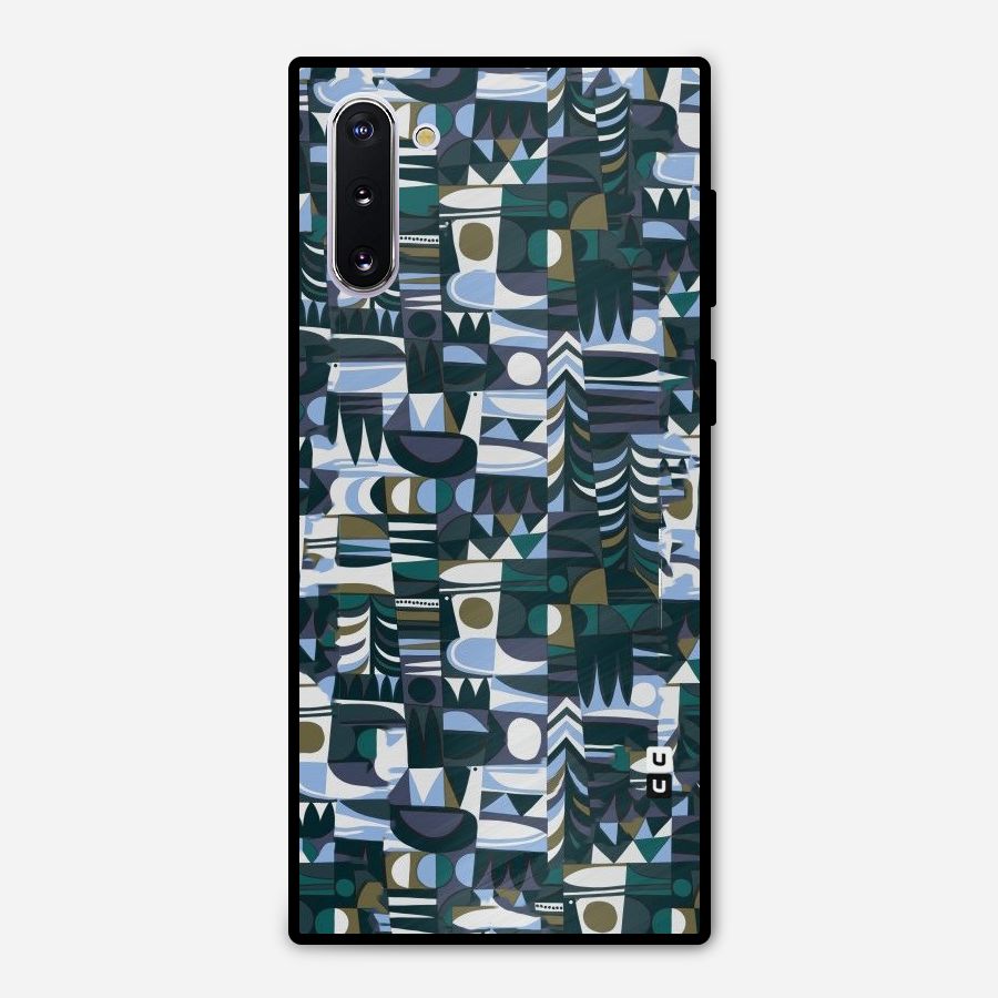 Abstract Blues Metal Back Case for Galaxy Note 10