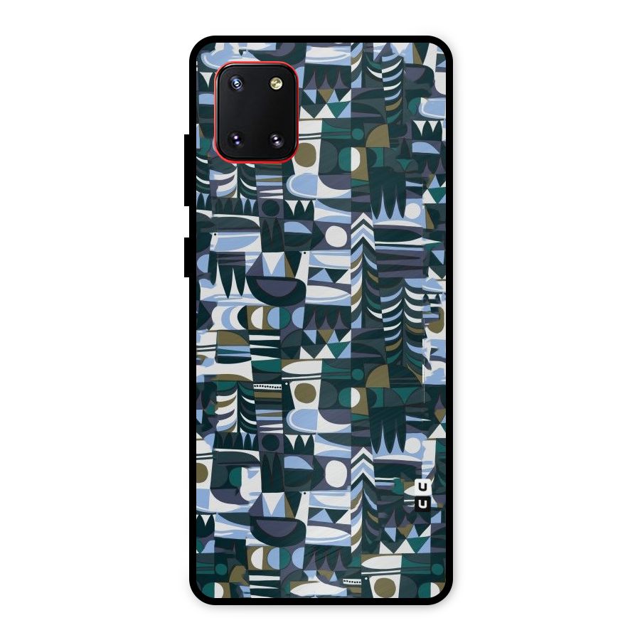 Abstract Blues Metal Back Case for Galaxy Note 10 Lite
