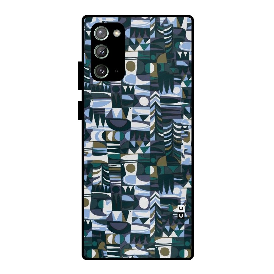 Abstract Blues Metal Back Case for Galaxy Note 20