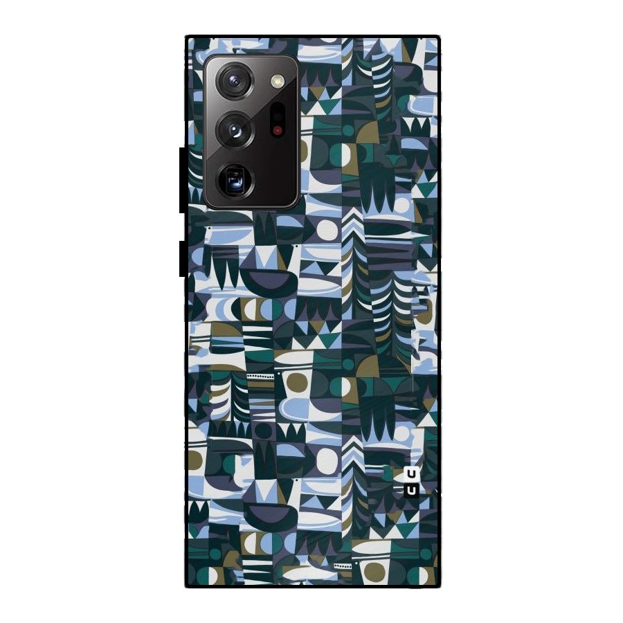 Abstract Blues Metal Back Case for Galaxy Note 20 Ultra