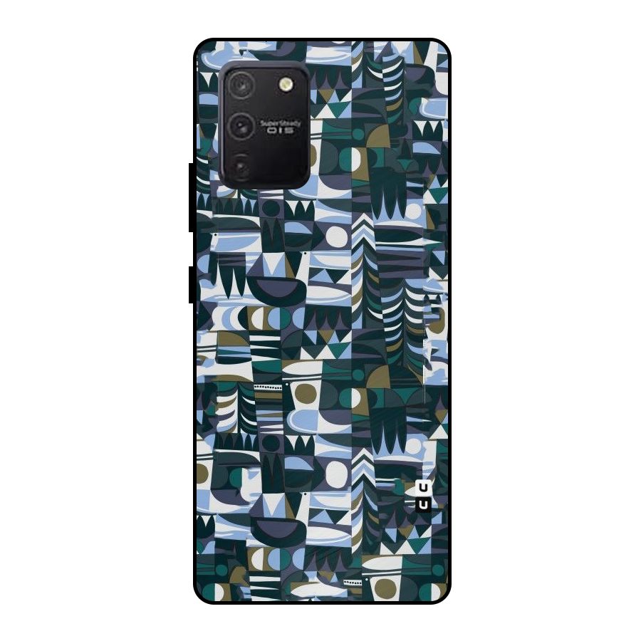 Abstract Blues Metal Back Case for Galaxy S10 Lite