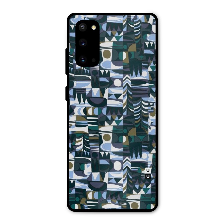 Abstract Blues Metal Back Case for Galaxy S20