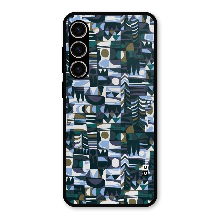 Abstract Blues Metal Back Case for Galaxy S23 Plus
