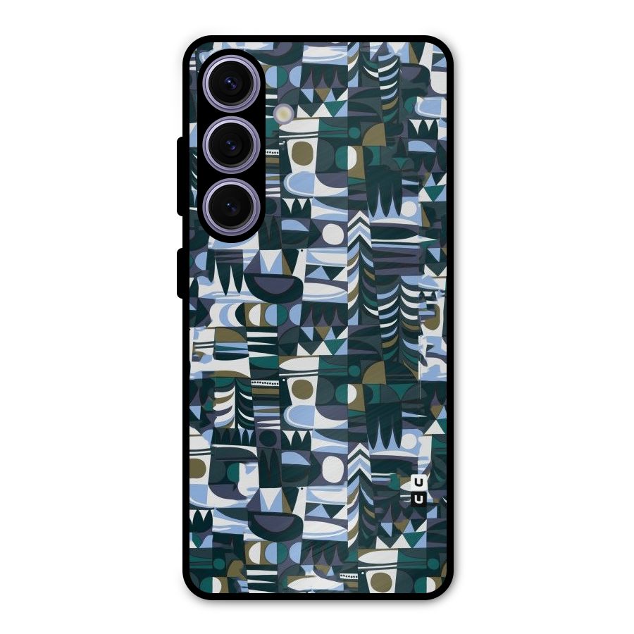 Abstract Blues Metal Back Case for Galaxy S24