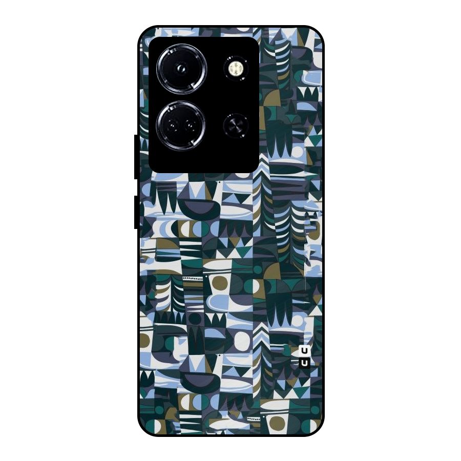 Abstract Blues Metal Back Case for Infinix Note 30 5G