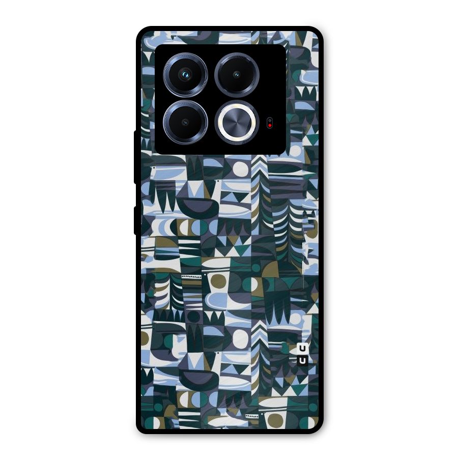Abstract Blues Metal Back Case for Infinix Note 40 5G