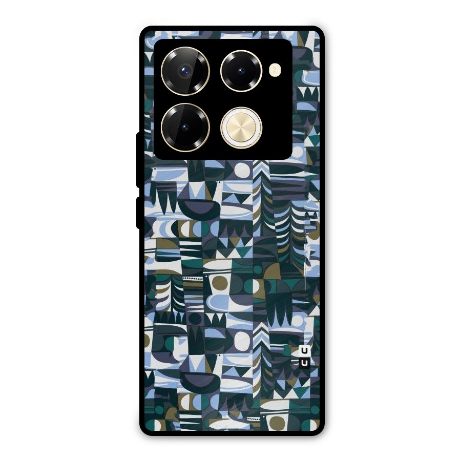 Abstract Blues Metal Back Case for Infinix Note 40 Pro