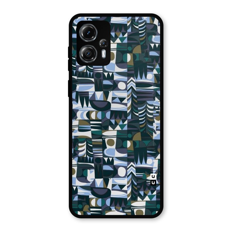 Abstract Blues Metal Back Case for Moto G13
