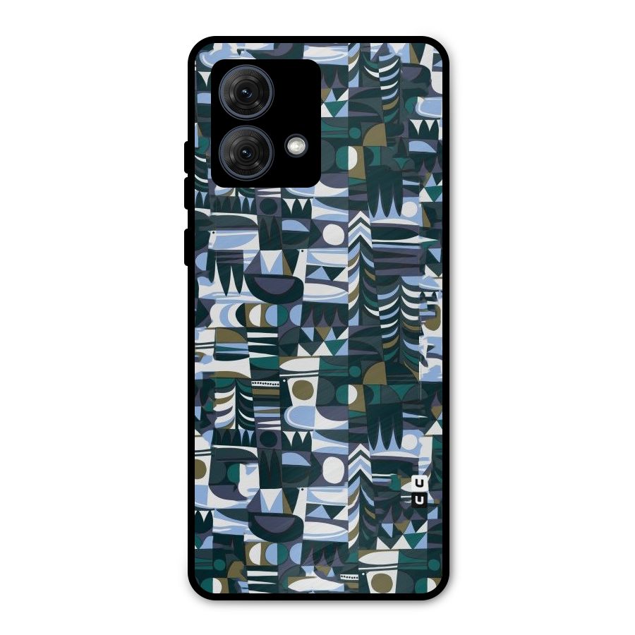 Abstract Blues Metal Back Case for Moto G84