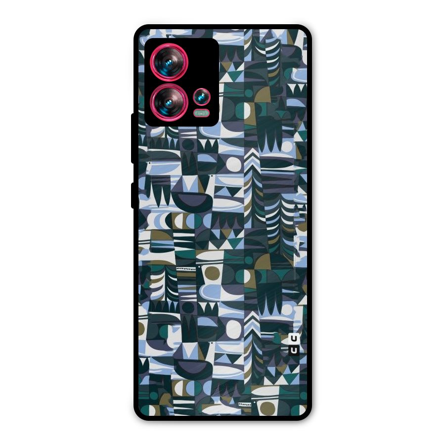 Abstract Blues Metal Back Case for Motorola Edge 30 Fusion