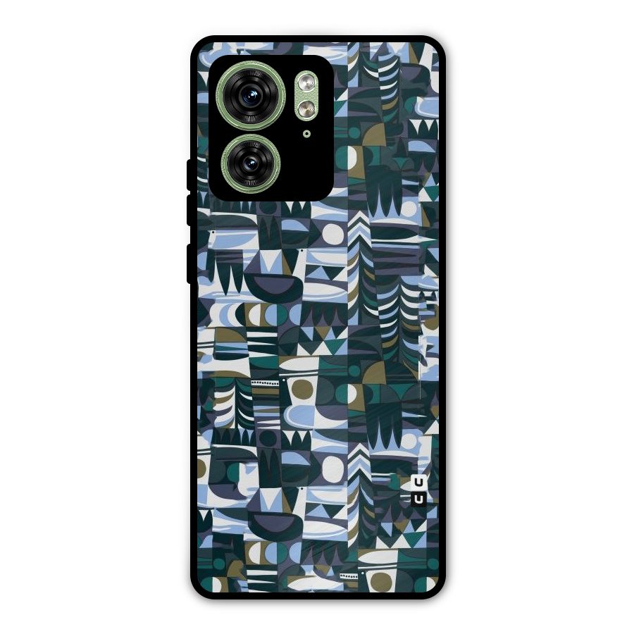 Abstract Blues Metal Back Case for Motorola Edge 40 5G