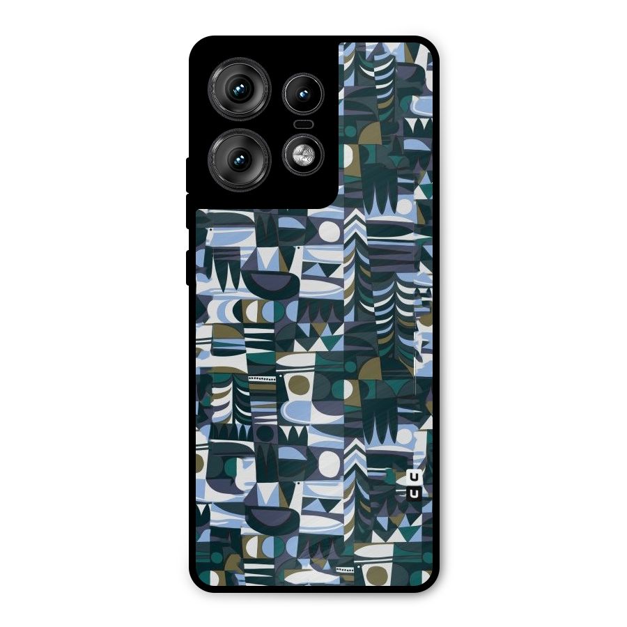 Abstract Blues Metal Back Case for Motorola Edge 50 Pro