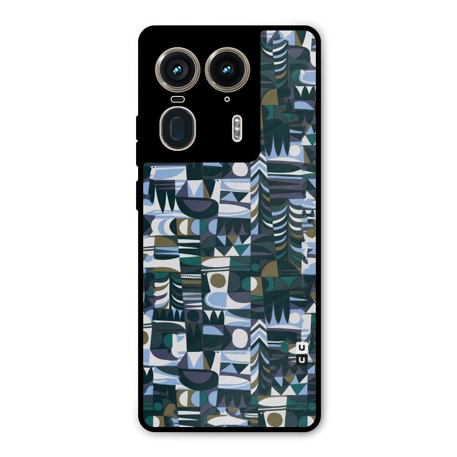 Abstract Blues Metal Back Case for Motorola Edge 50 Ultra
